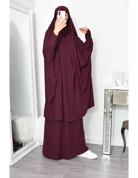 jilbab 2 pieces en wool peach haut de gamme et pas cher