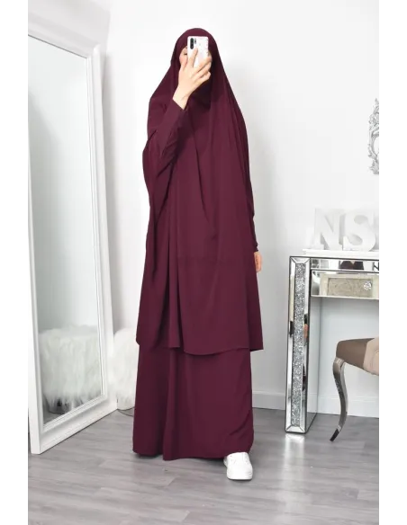 jilbab 2 pieces en wool peach haut de gamme et pas cher