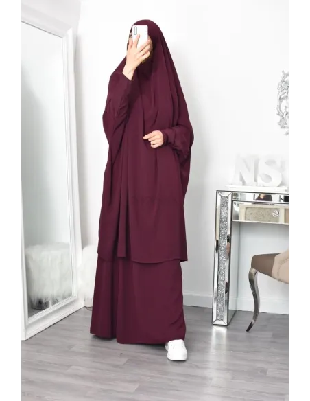 jilbab 2 pieces en wool peach haut de gamme et pas cher