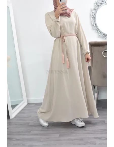 longue robe évasée musulmane mastour lfemme 1m80 ,longue robe évasée