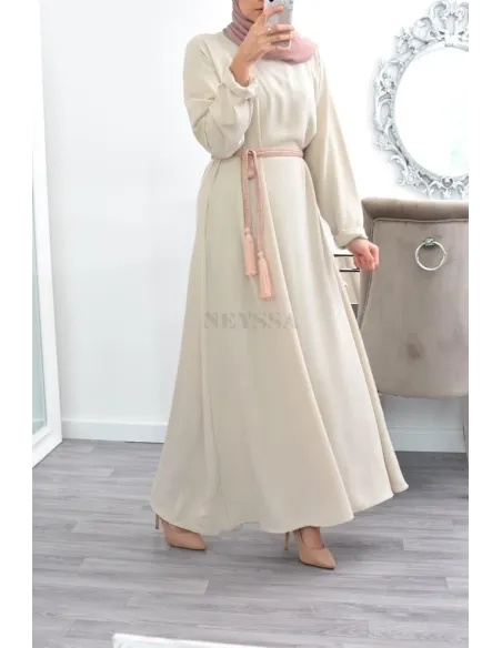 longue robe évasée musulmane mastour lfemme 1m80 ,longue robe évasée