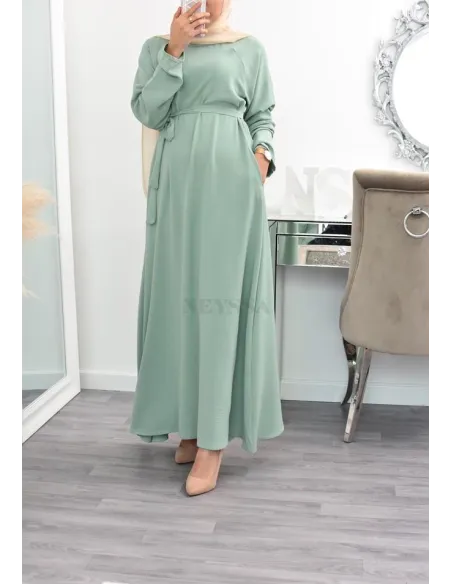 longue robe évasée musulmane mastour lfemme 1m80 ,longue robe évasée