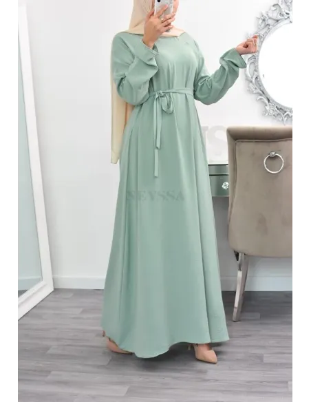 longue robe évasée musulmane mastour lfemme 1m80 ,longue robe évasée