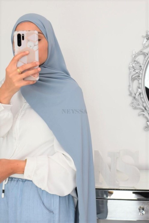 Maxi hijab mousseline opaque, grand hijab grand voile mega hijab 1m90