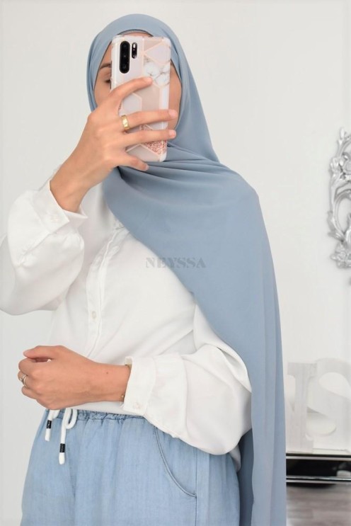 Maxi hijab mousseline opaque, grand hijab grand voile mega hijab 1m90