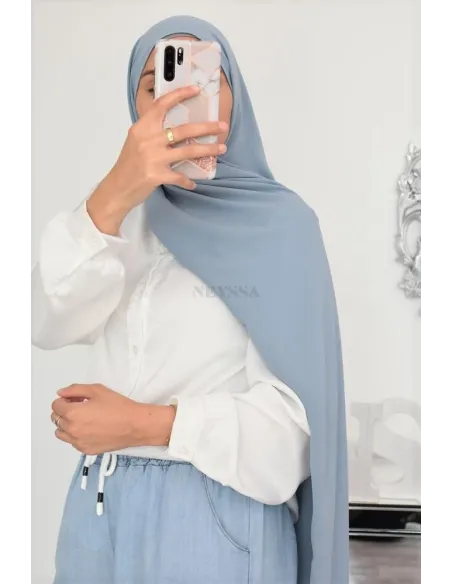 Maxi hijab mousseline opaque, grand hijab grand voile mega hijab 1m90