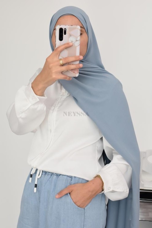 Maxi hijab mousseline opaque, grand hijab grand voile mega hijab 1m90