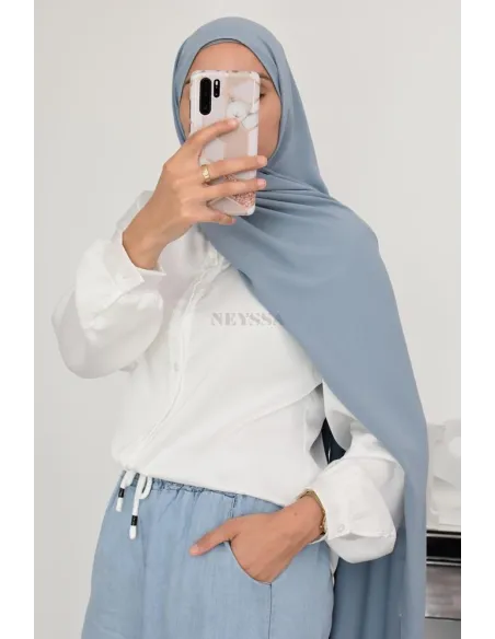 Maxi hijab mousseline opaque, grand hijab grand voile mega hijab 1m90