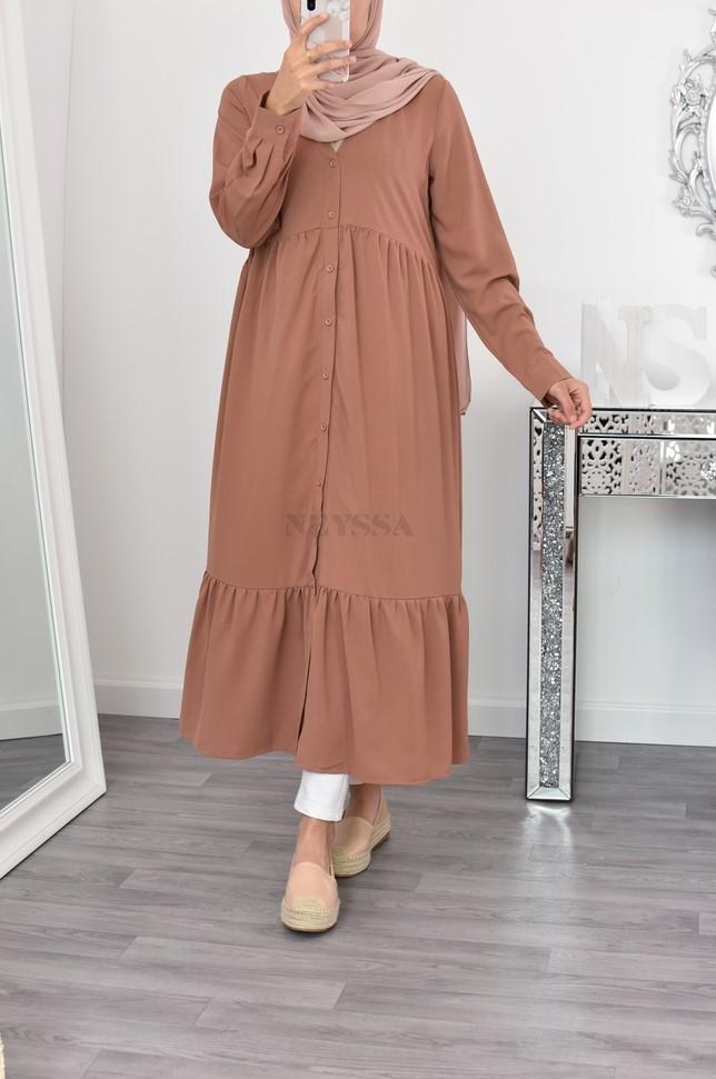 Sublime bohemian long tunic light cotton very long Muslim woman