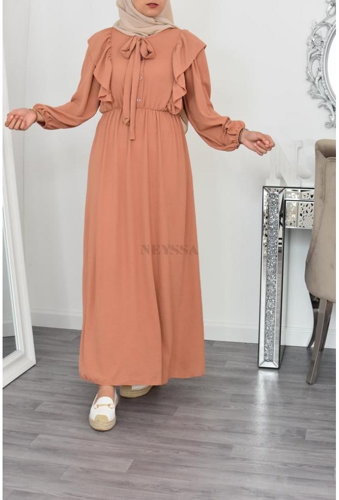 Gorgeous pleated modest long dress bohemian muslim aid ramadan hijab