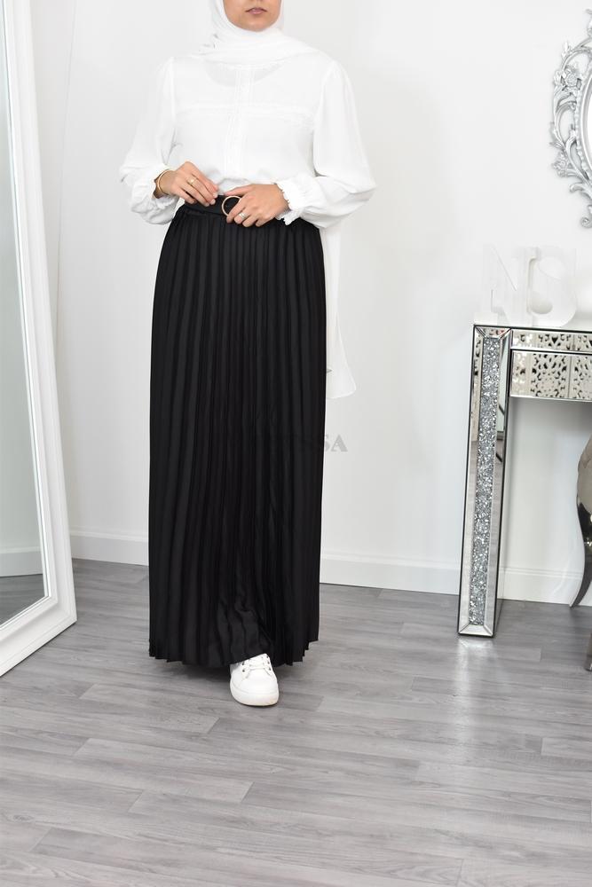 winter skirt in trendy pleated turkish silk in thick crepe