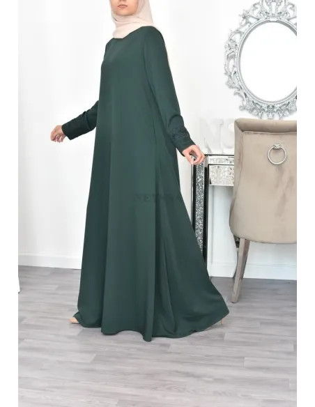 Superbe abaya islamique manches dentelle sans artifice casual