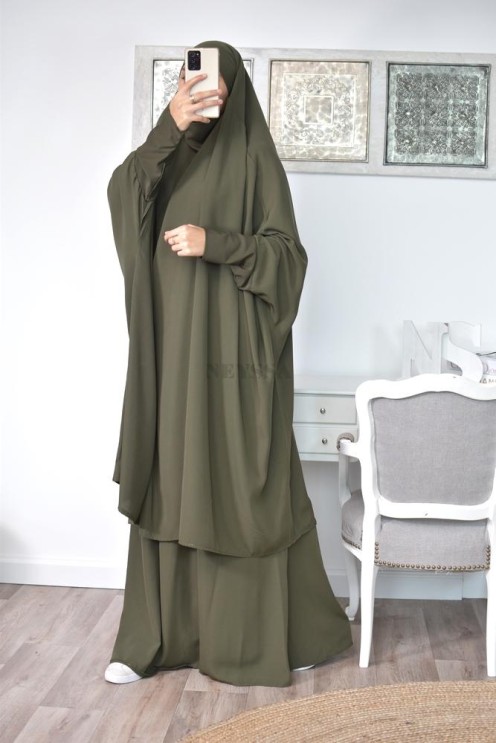jilbab 2 pieces en wool peach haut de gamme et pas cher