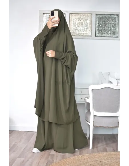 jilbab 2 pieces en wool peach haut de gamme et pas cher