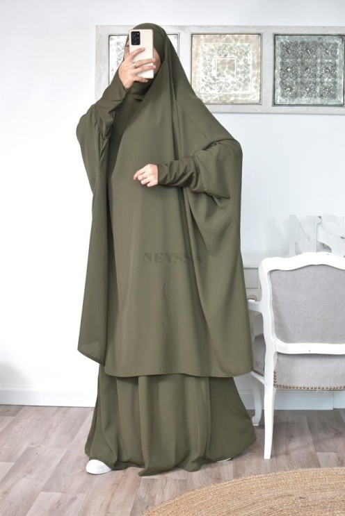 jilbab 2 pieces en wool peach haut de gamme et pas cher