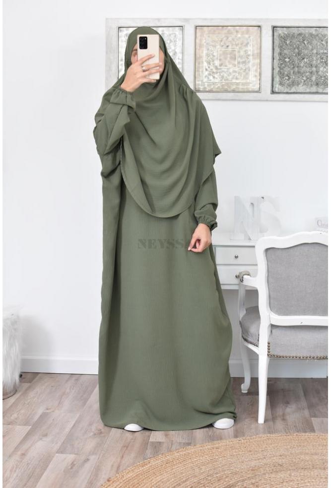  Abaya  longue papillon de priere avec  hijab  int gr   pas cher