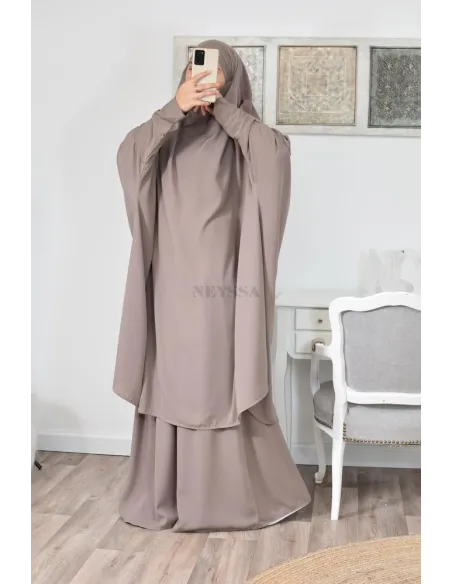 jilbab 2 pieces en wool peach haut de gamme et pas cher