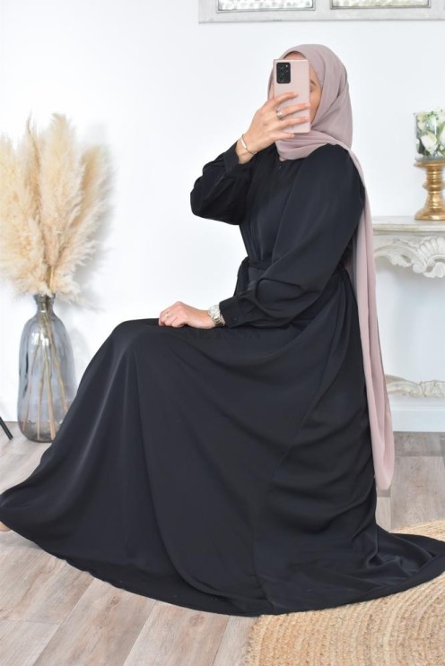 Robe longue mastoura évasée bien fluide pour vos fêtes musulmane