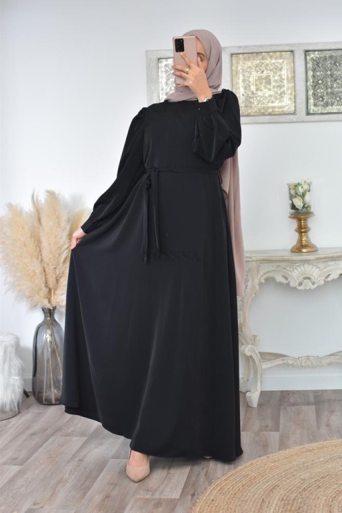 Robe longue mastoura évasée bien fluide pour vos fêtes musulmane