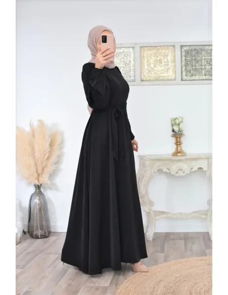 Robe longue mastoura évasée bien fluide pour vos fêtes musulmane
