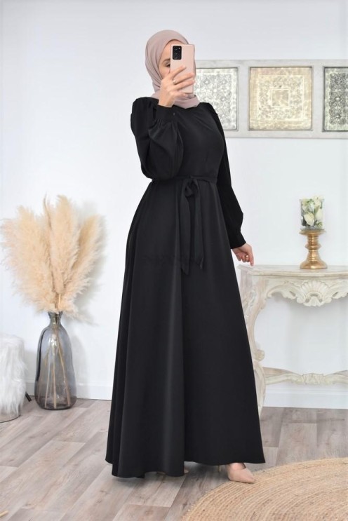 Robe longue mastoura évasée bien fluide pour vos fêtes musulmane