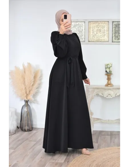 Robe longue mastoura évasée bien fluide pour vos fêtes musulmane