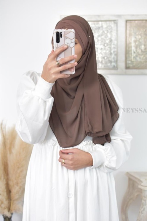 hijab prêt à enfiler en mousseline style turque hijab bonnet intégré 