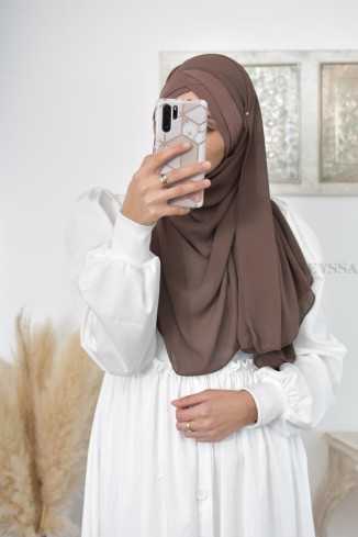 Turkish hijab inspiration ready to put on simple hijab cross cup