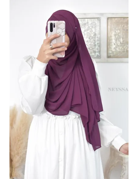 hijab prêt à enfiler en mousseline style turque hijab bonnet intégré 