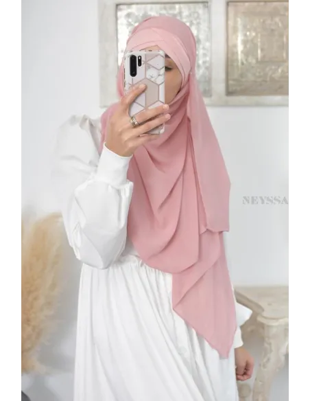hijab prêt à enfiler en mousseline style turque hijab bonnet intégré 