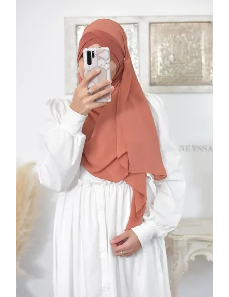 hijab prêt à enfiler en mousseline style turque hijab bonnet intégré 