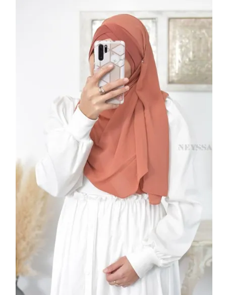 hijab prêt à enfiler en mousseline style turque hijab bonnet intégré 