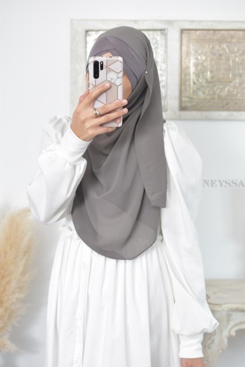 hijab prêt à enfiler en mousseline style turque hijab bonnet intégré 