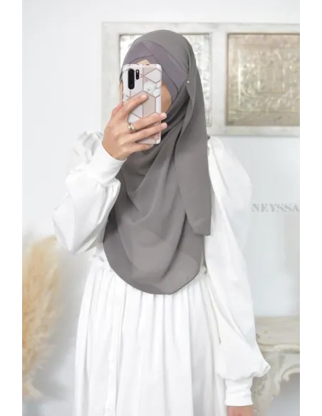 hijab prêt à enfiler en mousseline style turque hijab bonnet intégré 