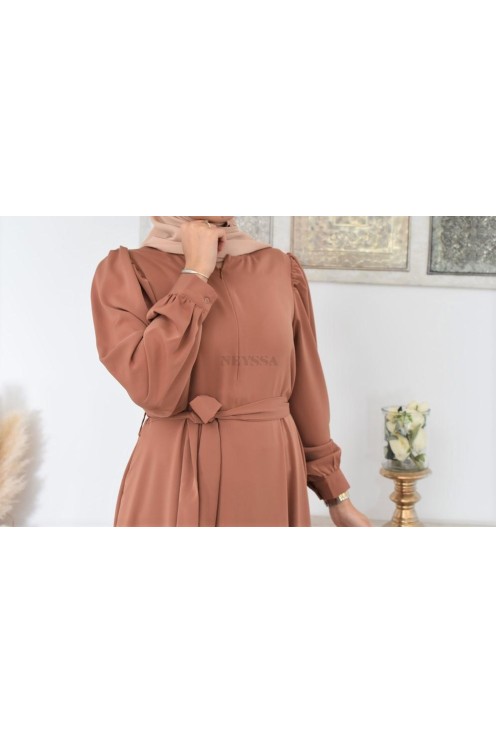 Robe longue mastoura évasée bien fluide pour vos fêtes musulmane