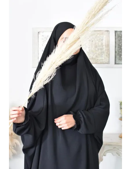 jilbab 2 pieces fluide manche froufrou haut de gamme et pas cher