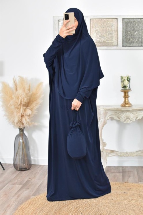 Abaya papillon ample de priere avec hijab intégré au meilleur prix