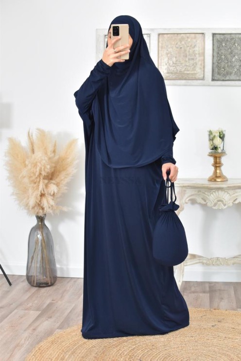 Abaya papillon ample de priere avec hijab intégré au meilleur prix
