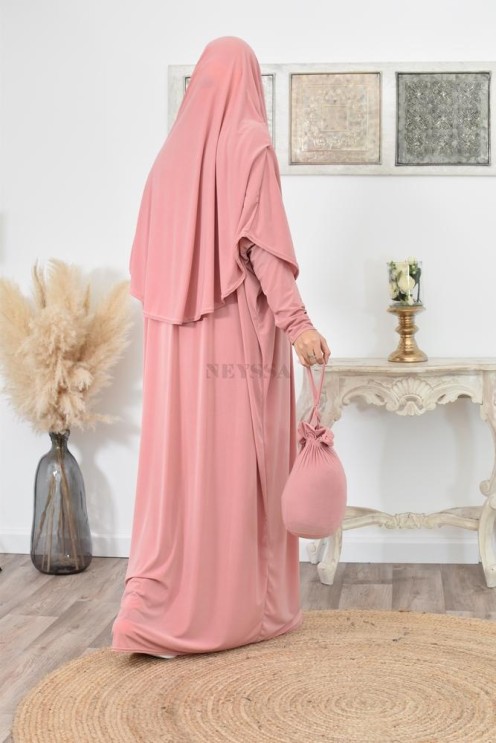 Abaya papillon ample de priere avec hijab intégré au meilleur prix