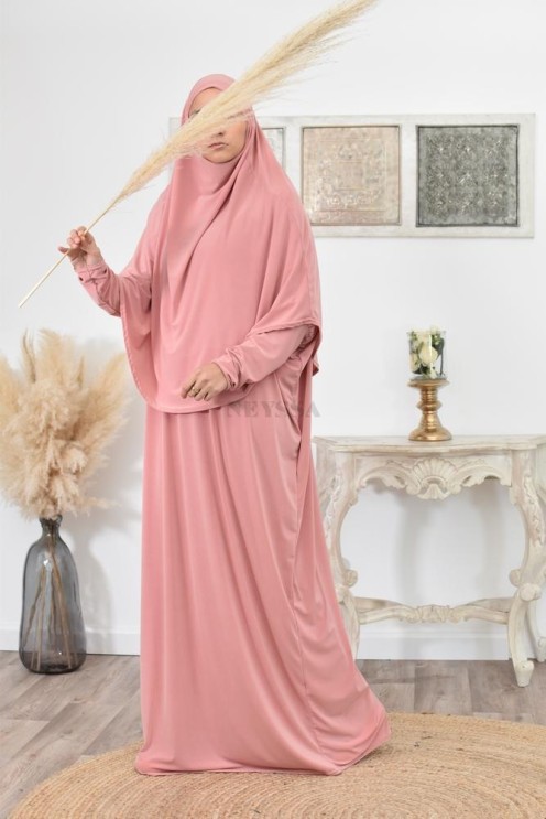 Abaya papillon ample de priere avec hijab intégré au meilleur prix
