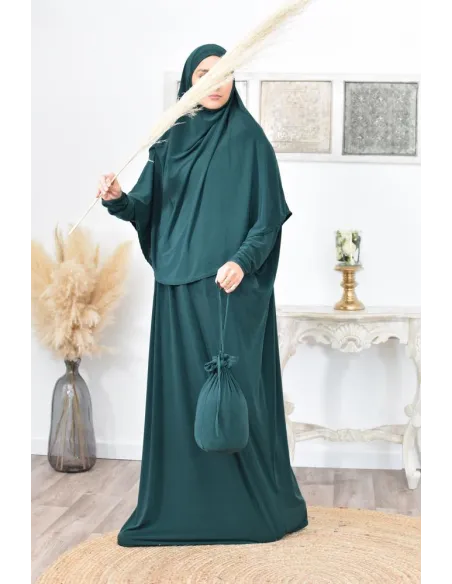 Abaya papillon ample de priere avec hijab intégré au meilleur prix