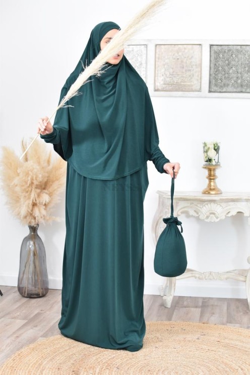 Abaya papillon ample de priere avec hijab intégré au meilleur prix