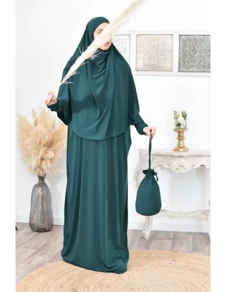 Abaya papillon ample de priere avec hijab intégré au meilleur prix