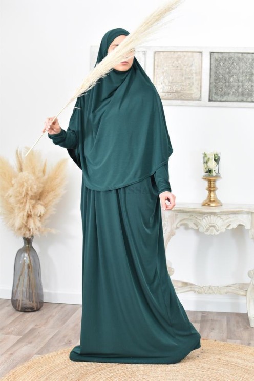 Abaya papillon ample de priere avec hijab intégré au meilleur prix