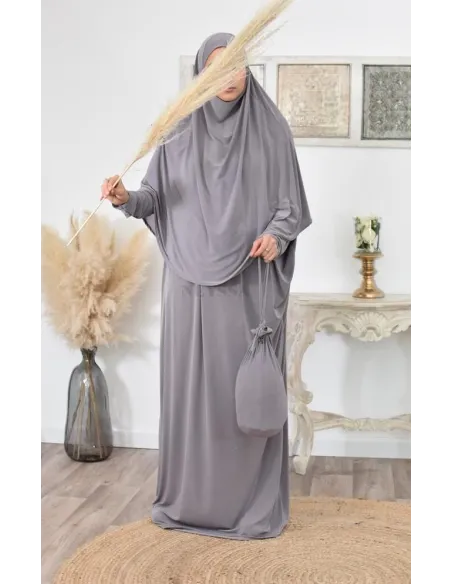 Abaya papillon ample de priere avec hijab intégré au meilleur prix