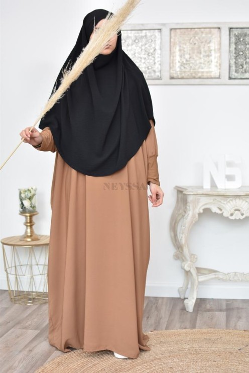 Long khimar rond fluide en jazz pas cher pour femme musulmane