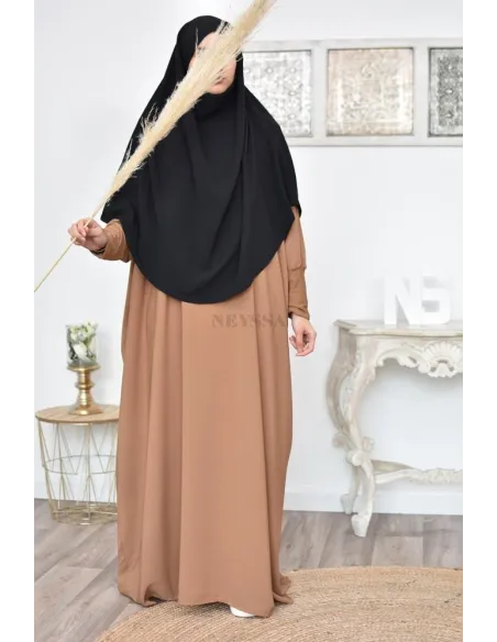 Long khimar rond fluide en jazz pas cher pour femme musulmane