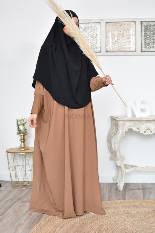 Long khimar rond fluide en jazz pas cher pour femme musulmane