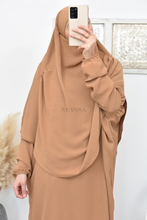 Lang fließender runder Khimar in billigem Jazz für muslimische Frauen