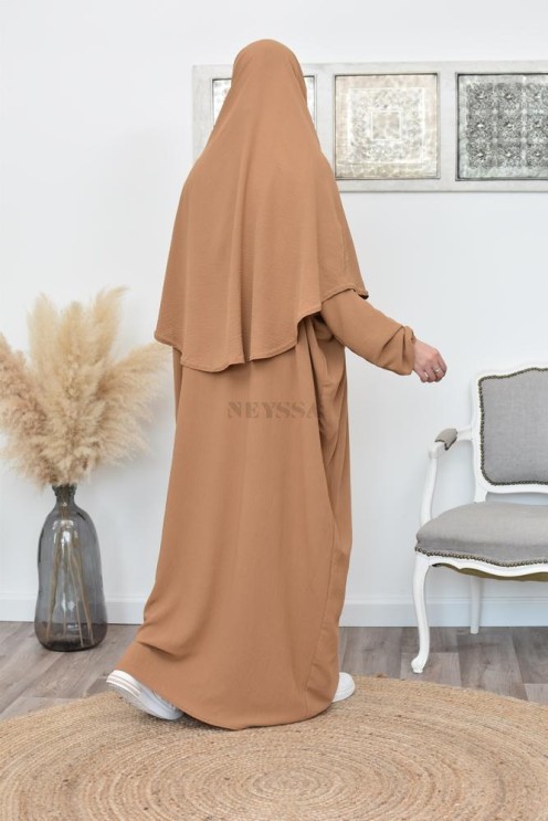 Lang fließender runder Khimar in billigem Jazz für muslimische Frauen